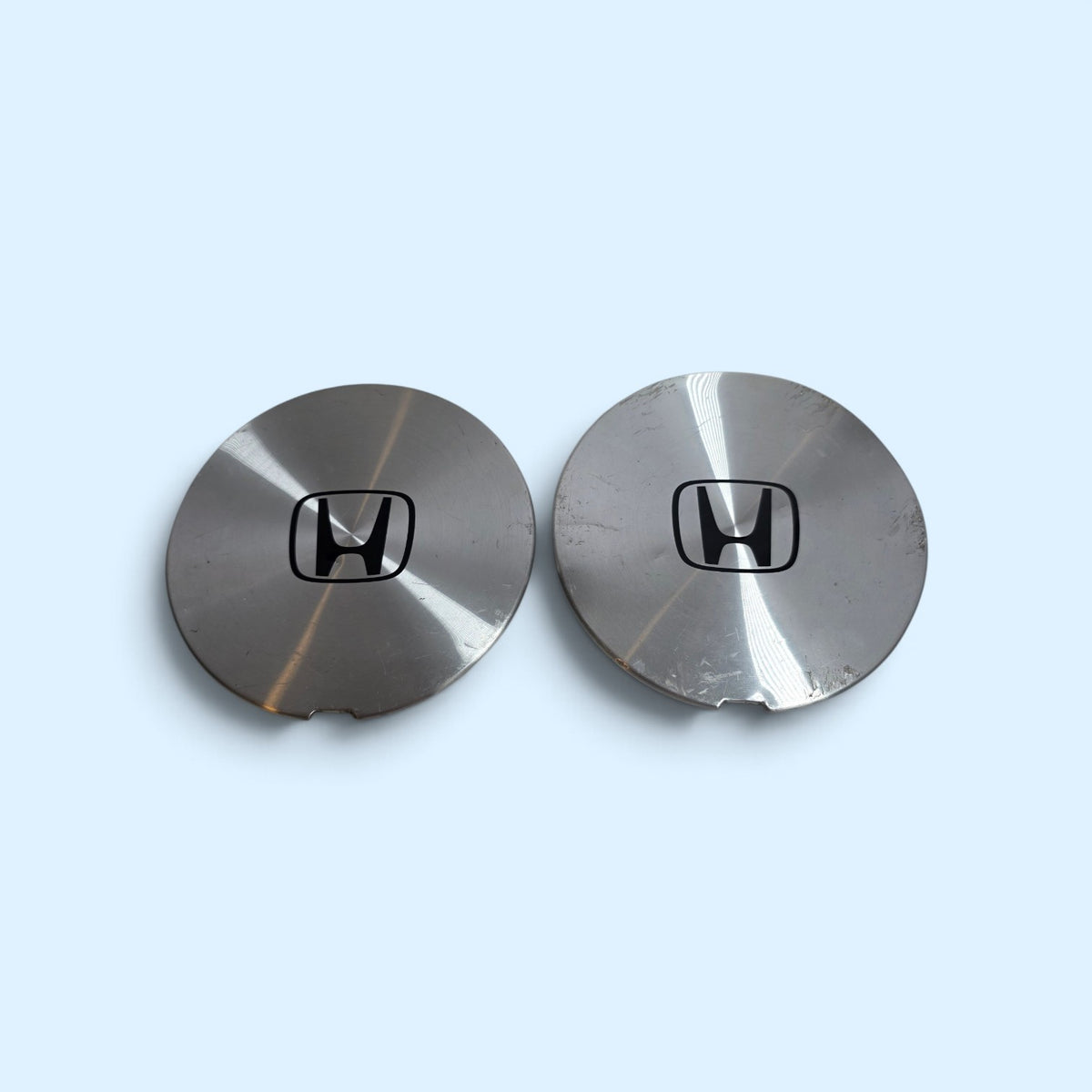 06-15 Honda Civic Hybrid EX Wheel Center Caps Pair Machined Silver 44732-SNC-A010