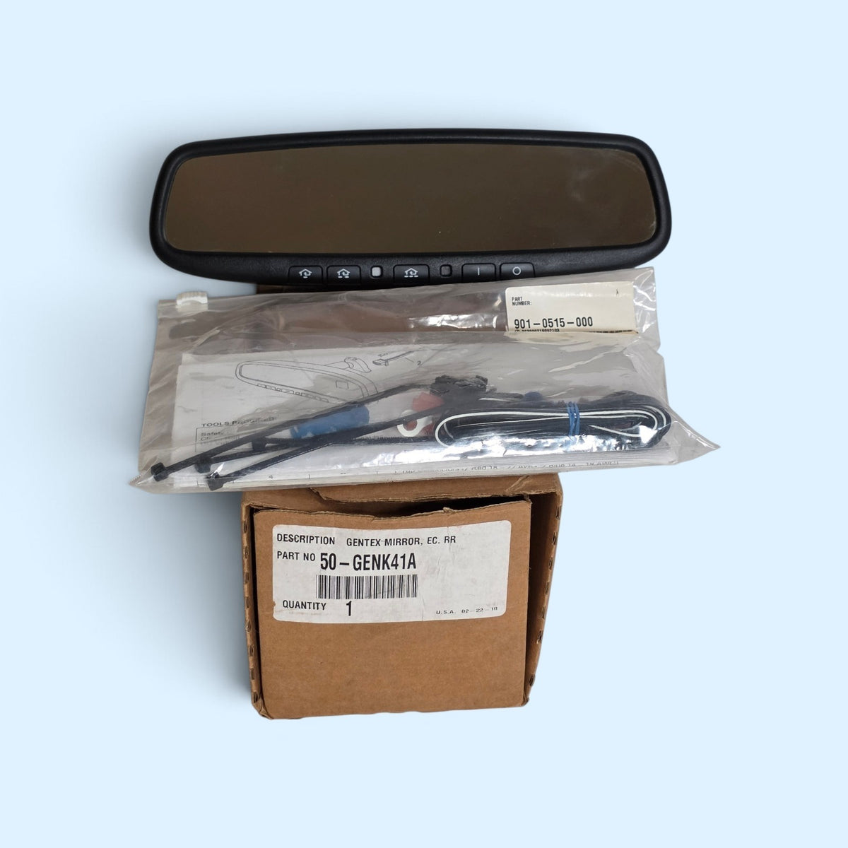 Gentex GENK41A4 Rearview Auto Dimming Mirror w/Homelink V4 RF Autodim Universal0