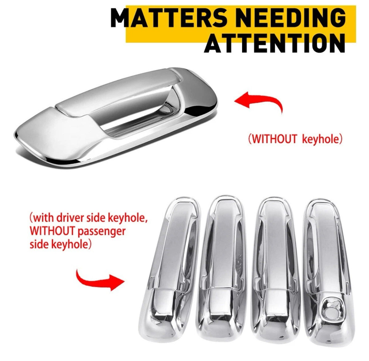 Chrome 4 Door Handle Set Fits For 2004-2009 Dodge Durango, Grand Cherokee,RAM,6