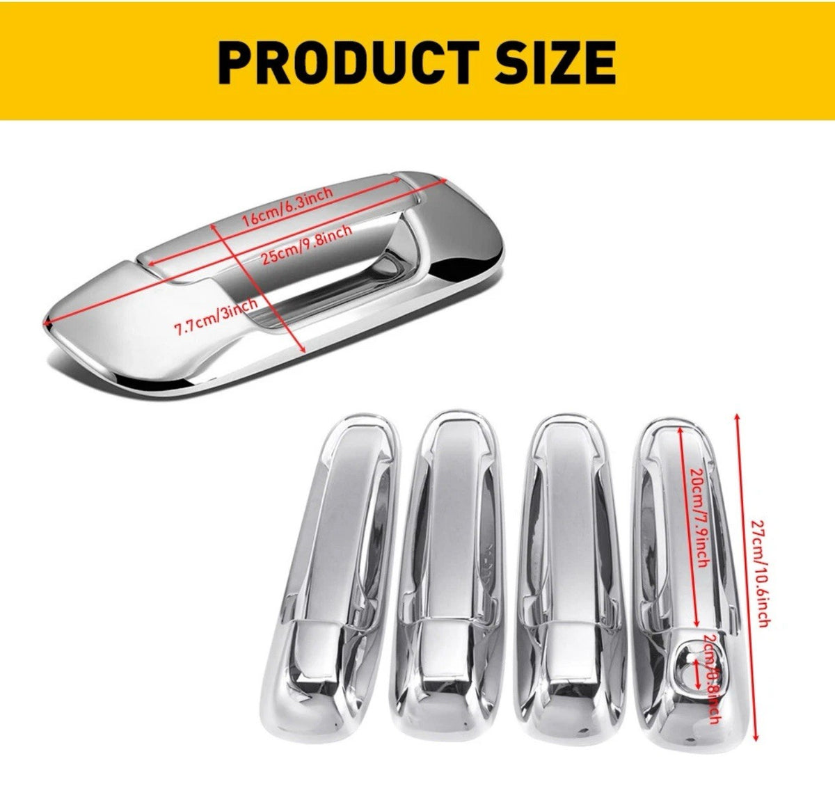Chrome 4 Door Handle Set Fits For 2004-2009 Dodge Durango, Grand Cherokee,RAM,2