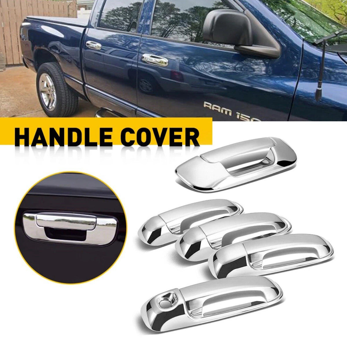 Chrome 4 Door Handle Set Fits For 2004-2009 Dodge Durango, Grand Cherokee,RAM,1