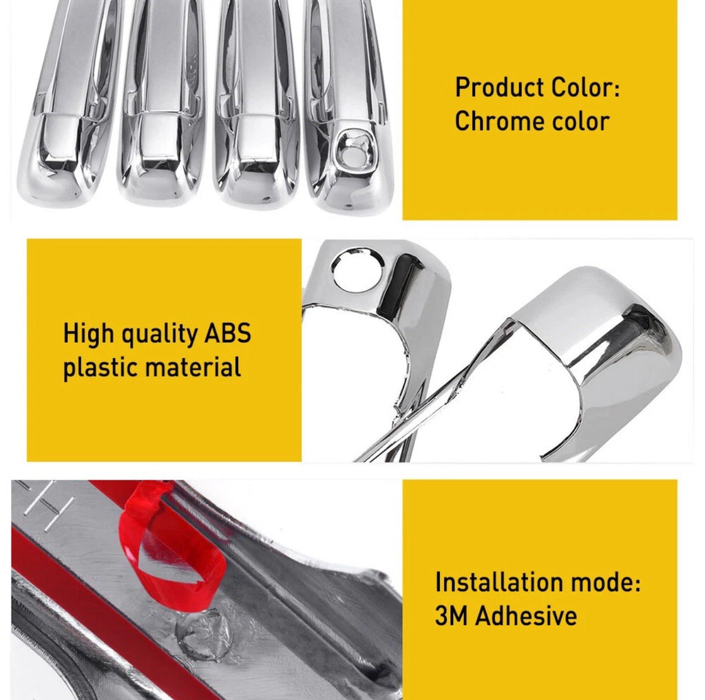 Chrome 4 Door Handle Set Fits For 2004-2009 Dodge Durango, Grand Cherokee,RAM,5